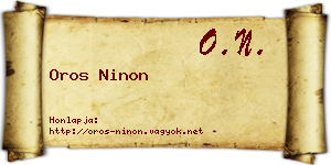 Oros Ninon névjegykártya